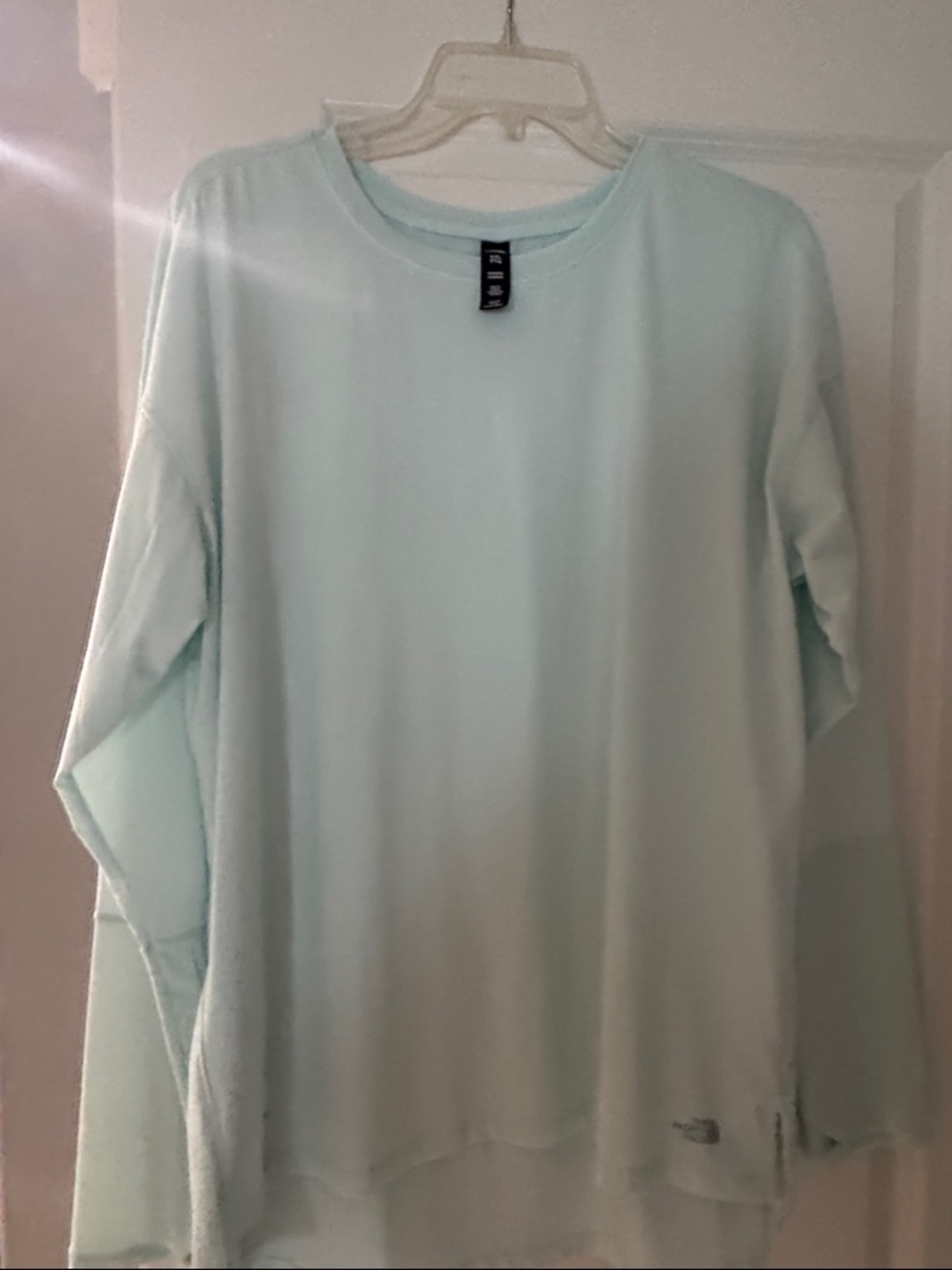 North Face Light Mint Long Sleeve Crewneck Top